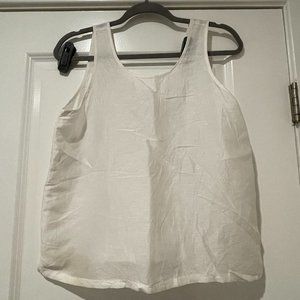 Lunya White Linen Tank Top